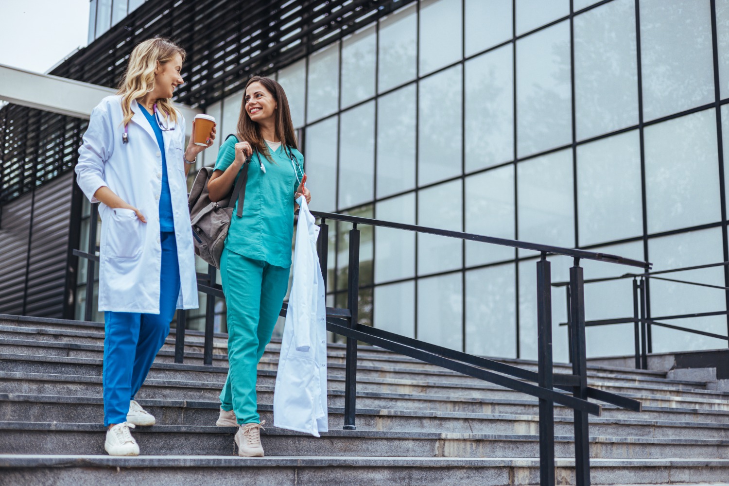 Doctors walking and talking